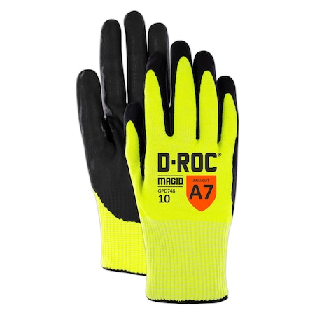 DROC GPD748 13 Gauge TriTek Palm Coated Work Glove  Cut Level A7